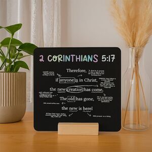 NEW (Set of 2) 52 Scripture Cards with Wooden Stand | Bible Verse Desk Decor